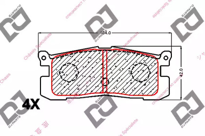 Комплект тормозных колодок DJ PARTS BP1667